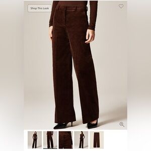 Wide-leg trouser in stretch corduroy J. Crew Dark Brown